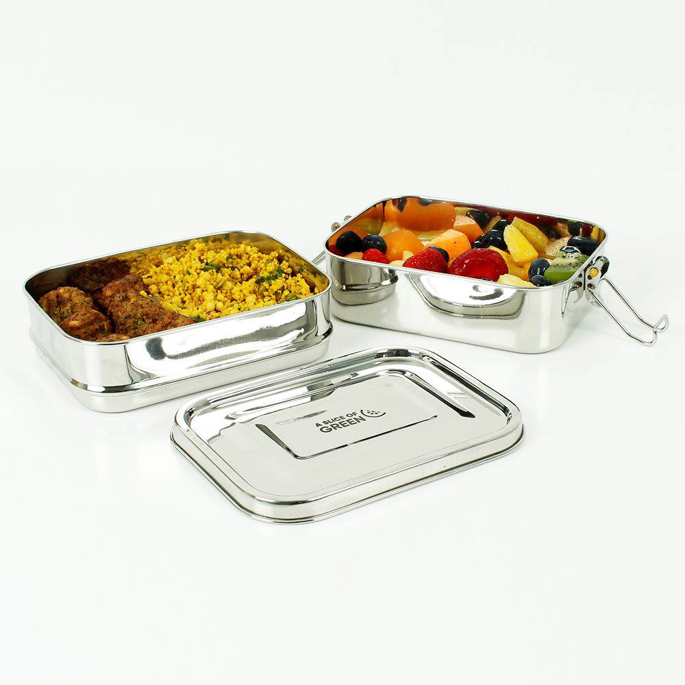 A Slice of Green - Lunchbox Stainless Steel Two Layers, 1300 ml
