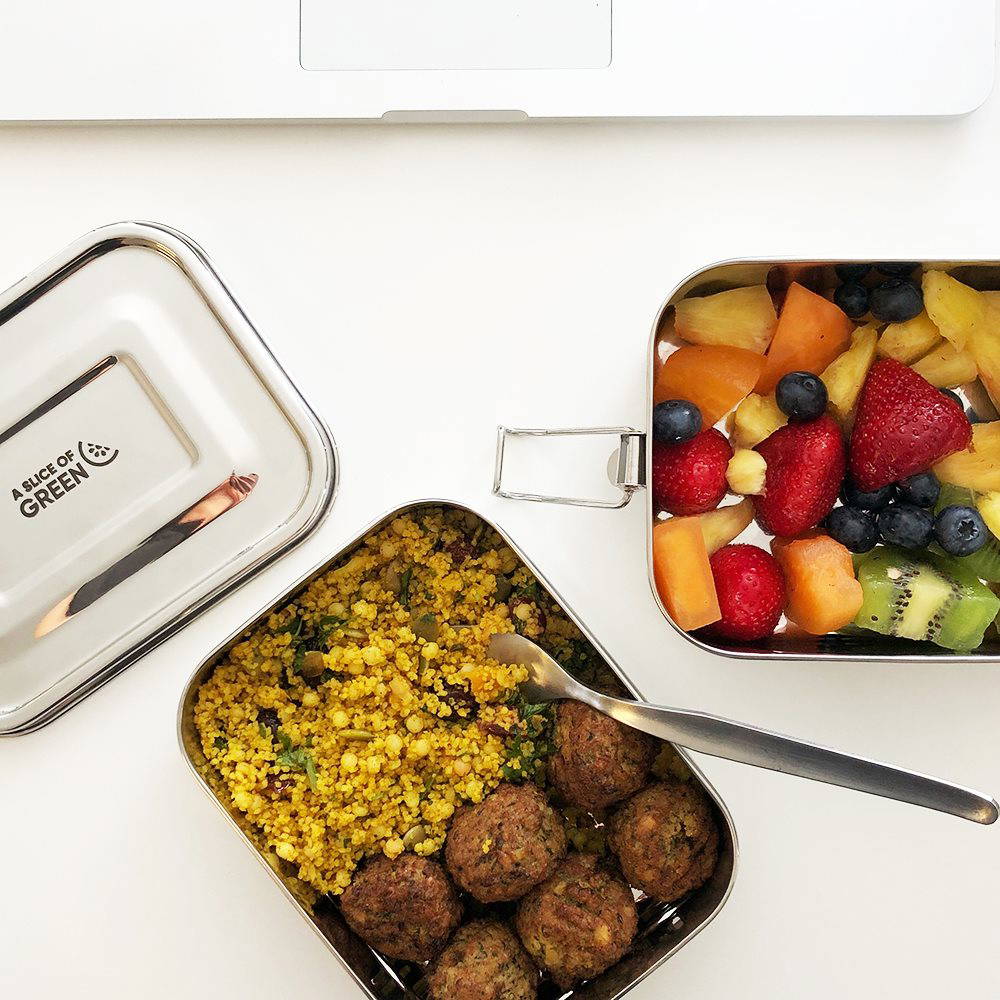 A Slice of Green - Lunchbox Stainless Steel Two Layers, 1300 ml