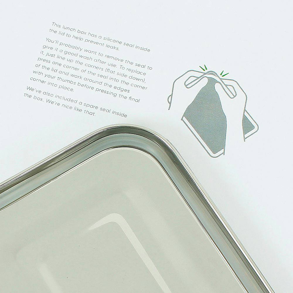 A Slice of Green - Lunchbox Stainless Steel Two Layers, 1300 ml
