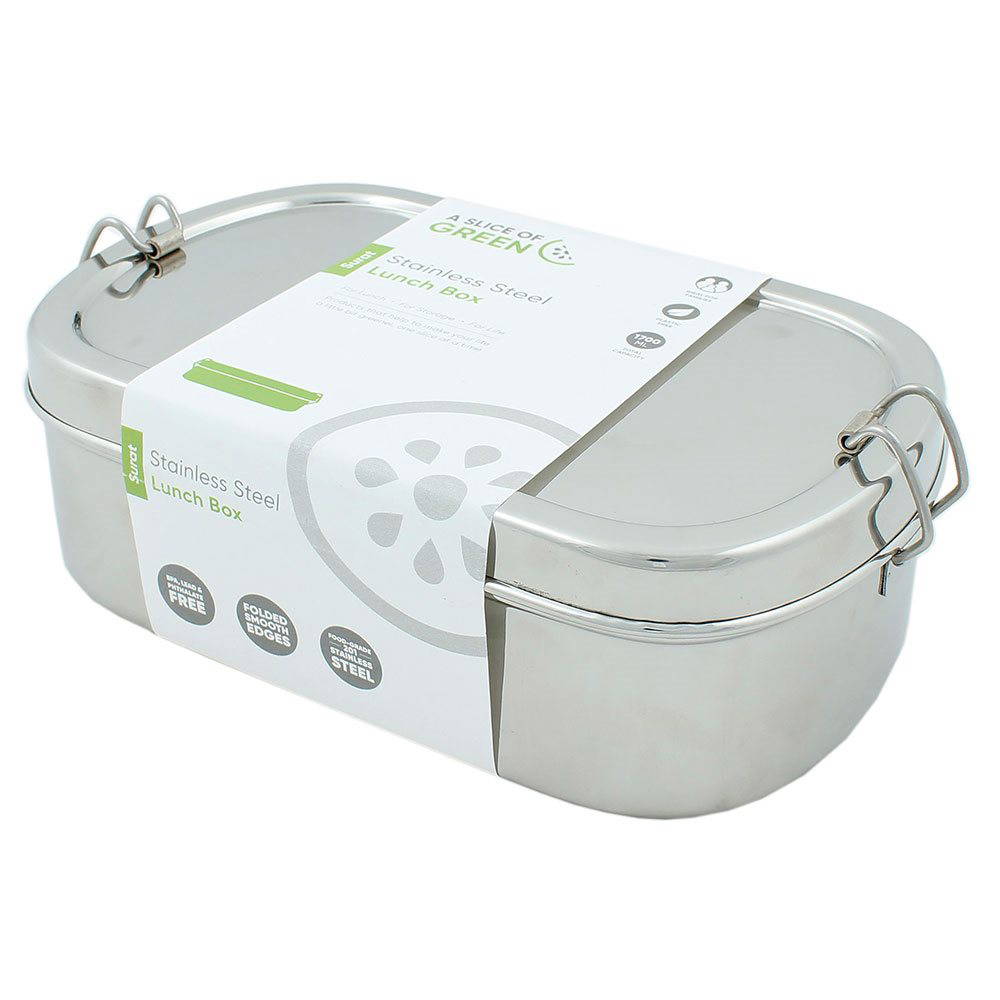 A Slice of Green - Stainless Steel Lunchbox Extra Large Oval, 1750 ml