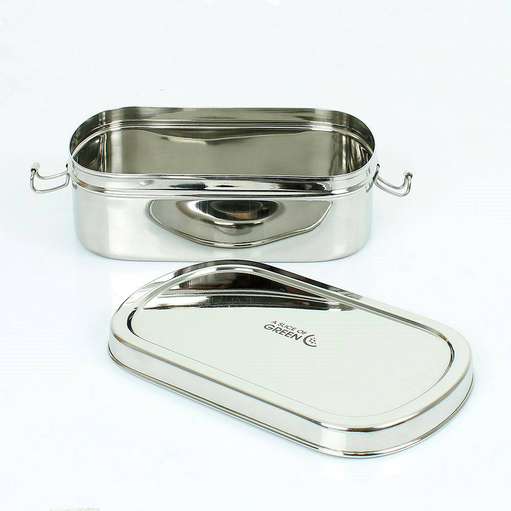 A Slice of Green - Stainless Steel Lunchbox Extra Large Oval, 1750 ml