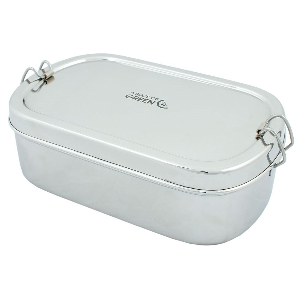 A Slice of Green - Stainless Steel Lunchbox Extra Large Oval, 1750 ml