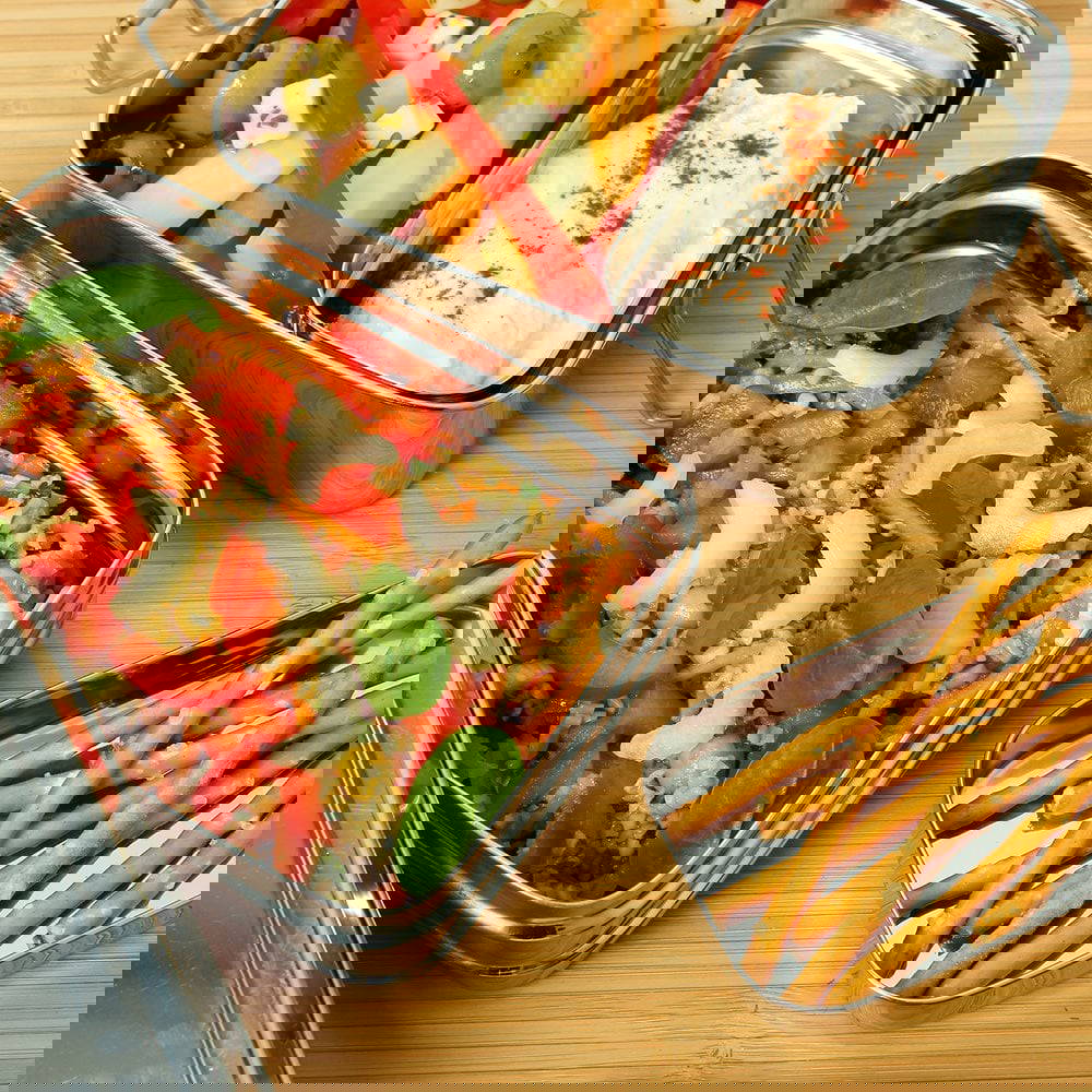 A Slice of Green - Madkasse Rustfrit Stål Rektangulær To Lag, 900 ml