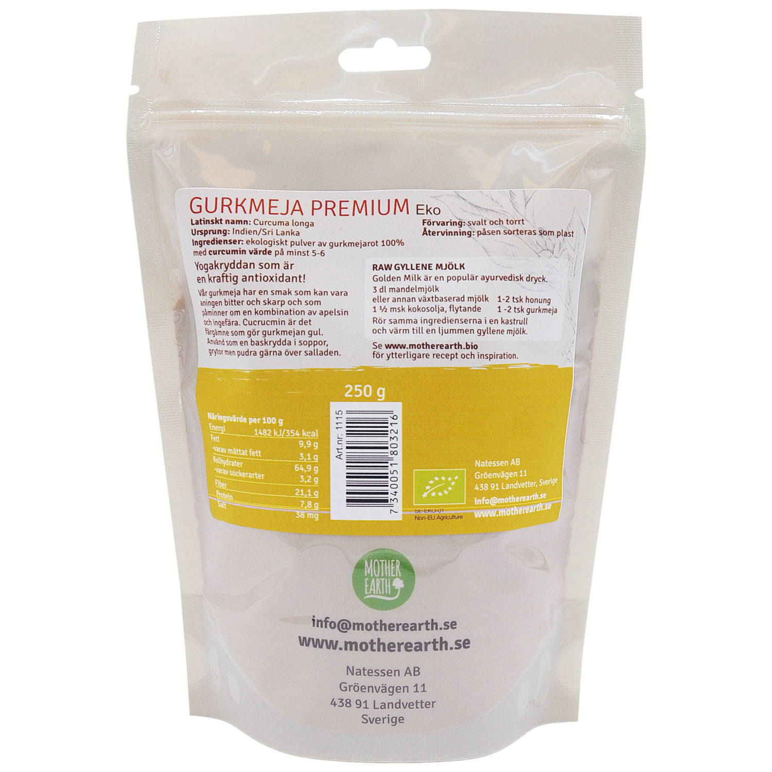 Organic Premium Turmeric 250 grams