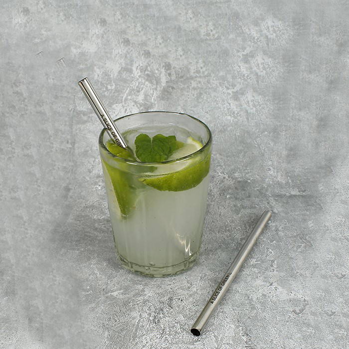 A Slice of Green - Sugrör Rostfritt Stål Kort, 1 st