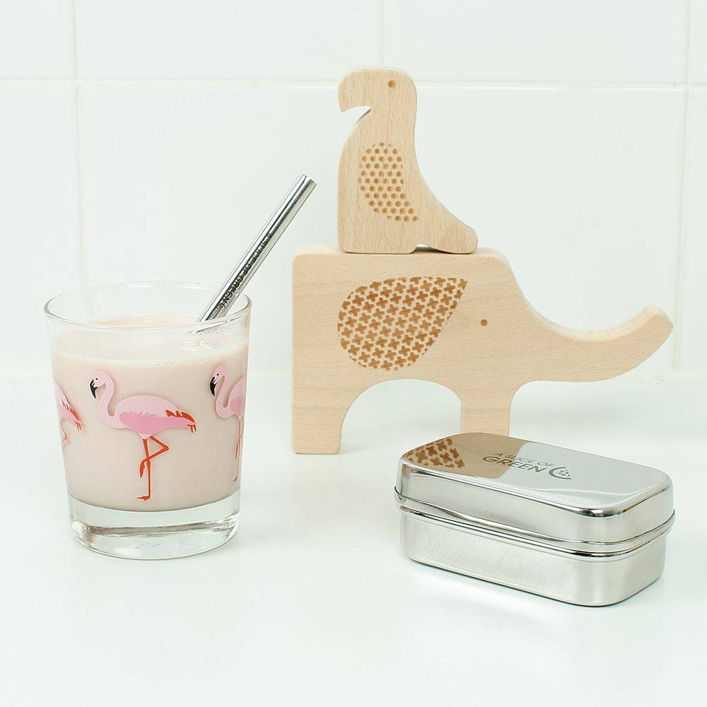 A Slice of Green - Stainless Steel Straw Short, 1 pc