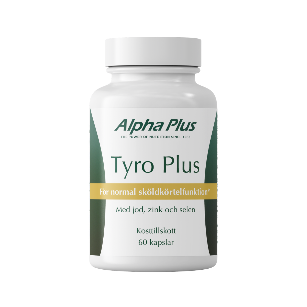 Tyro Plus med jod, sink & selen 60 kapsler - Alpha Plus