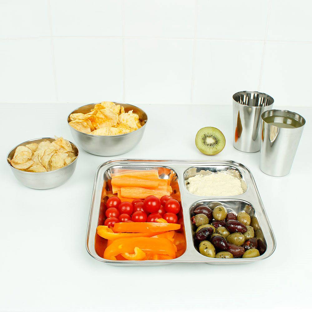 A Slice of Green - Divided Plate Square, 25 cm