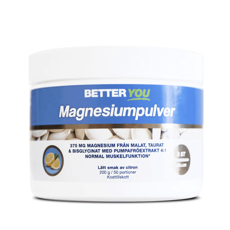 Better You Magnesiumpulver Citron - Malat, Taurat och Bisglycinat, 200 gram 1