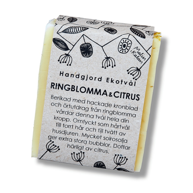 Malin i Ratan Ekologisk Handgjord Tvål Ringblomma & Citrus - 110 g 1
