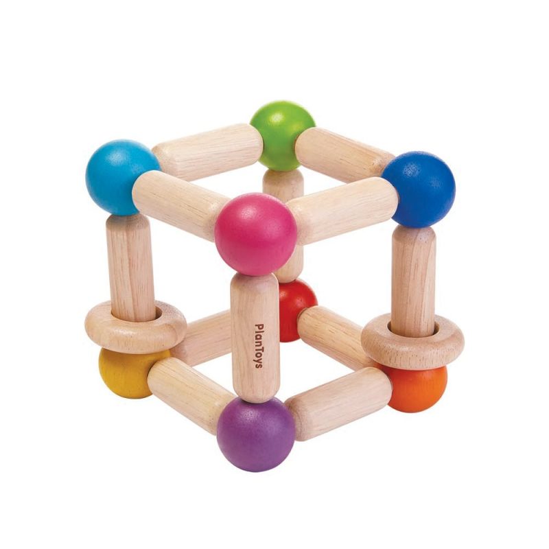 PlanToys - Babyleksak i Trä - Square Clutching Toy 1