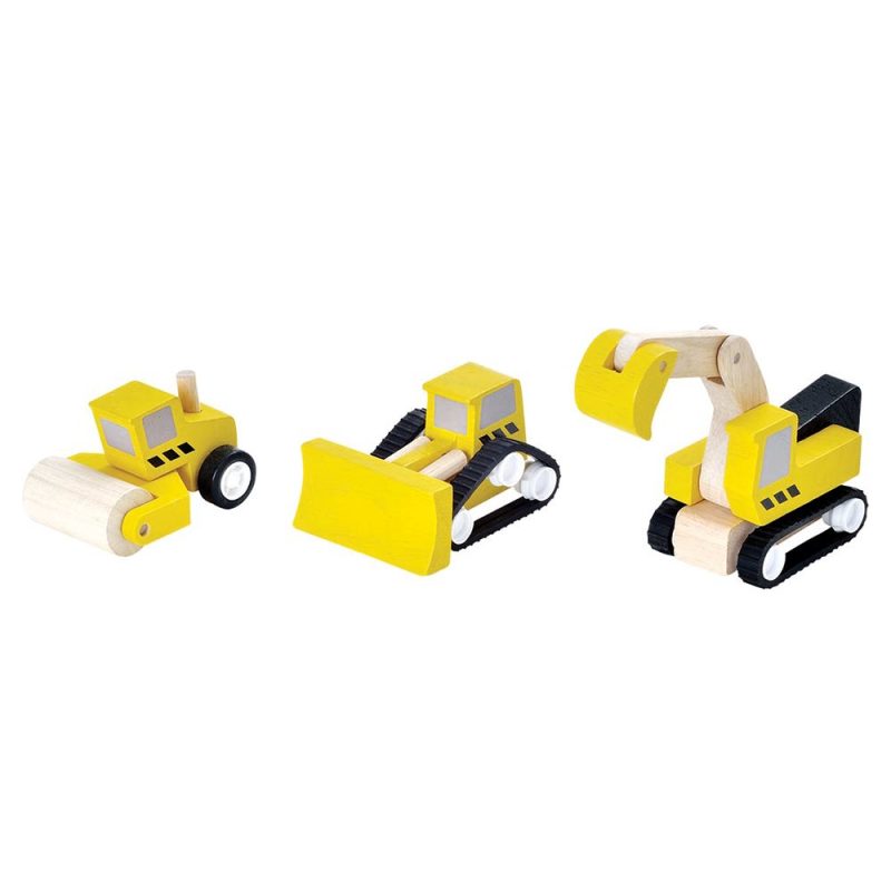 PlanToys - Små Vägmaskiner - Gula, 3st 1
