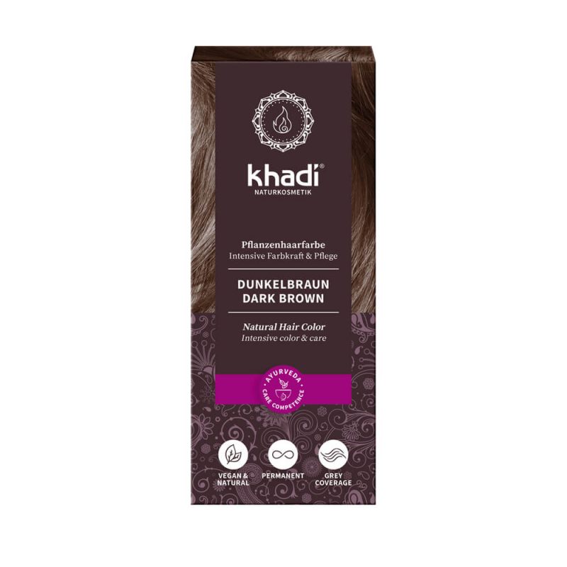 Khadi - Naturlig Örthårfärg Dark Brown - Mörkbrun, 100 g 1