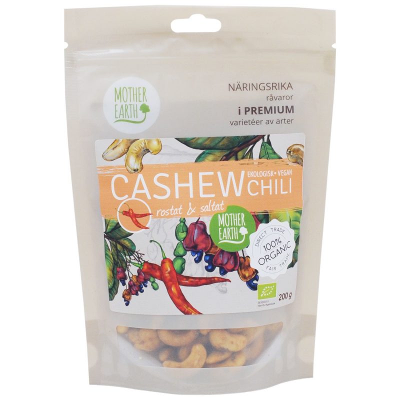 Ekologiska Cashewnötter med chili 200 gram 1