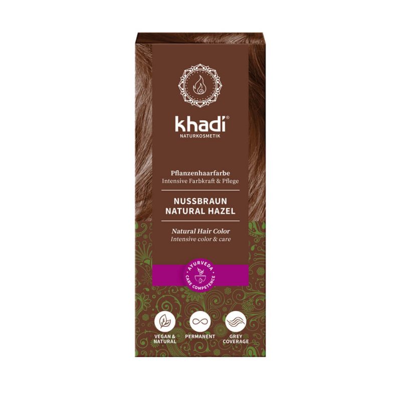 Khadi - Naturlig Örthårfärg Natural Hazel - Nötbrun, 100 g 1