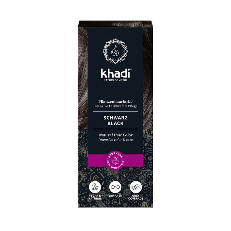 Khadi - Naturlig Örthårfärg Black - Svart, 100 g 1