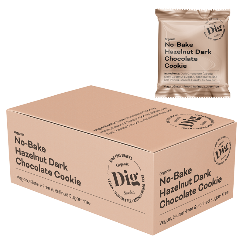 Dig No-Bake Hazelnut Dark Chocolate Cookie 12 x 30g 1