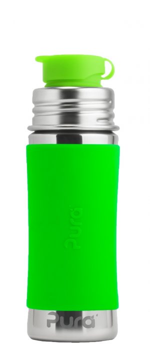  Sport Vattenflaska Rostfritt Stål med Silikonhölje 325 ml, Green