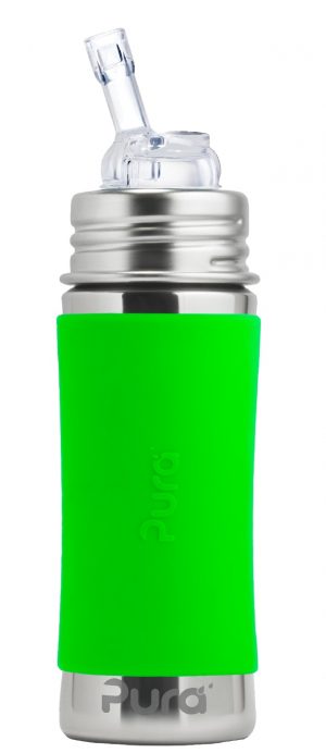 Straw Cup Rostfritt Stål med Silikonhölje 325 ml, Green