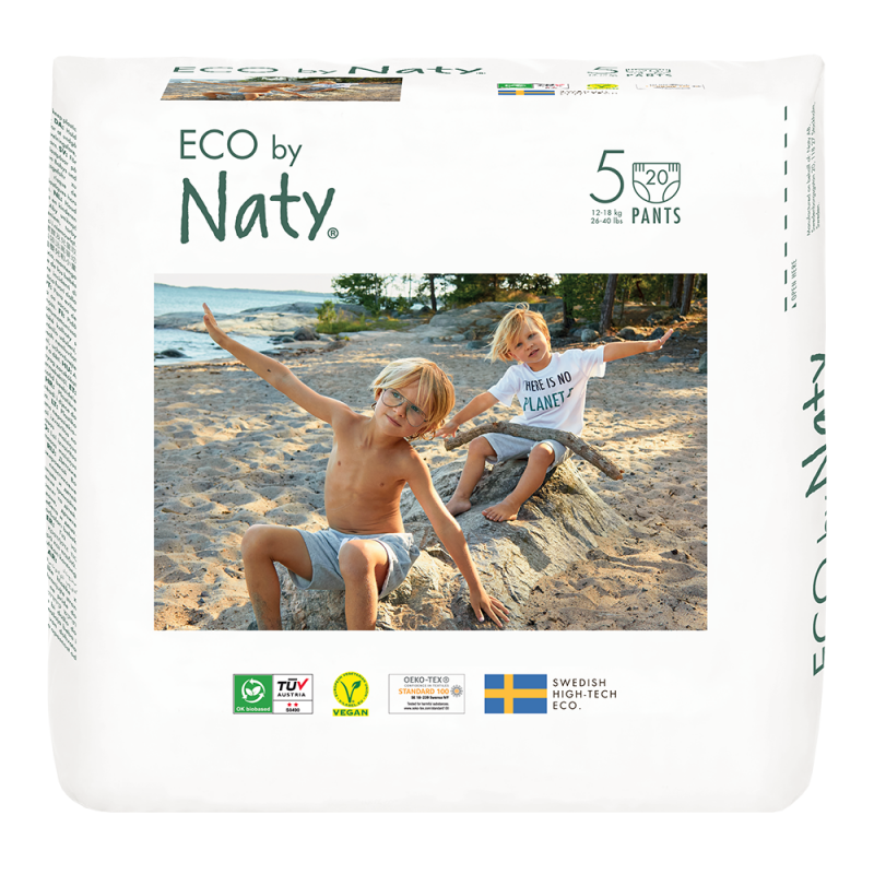 Naty - Ekologiska Blöjbyxor / Pull on Pants Stl. 5 (12-18 kg), 20 st 1