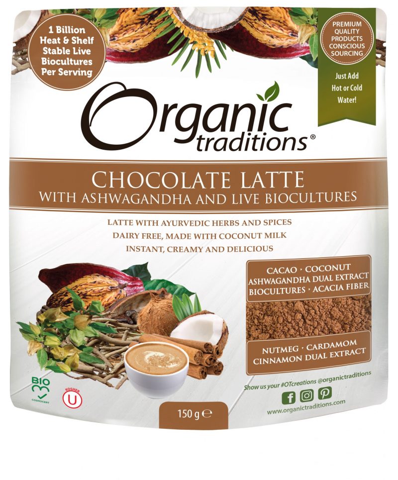 Organic Traditions Chocolate Latte with Ashwagandha and Probiotics 150 gram 1