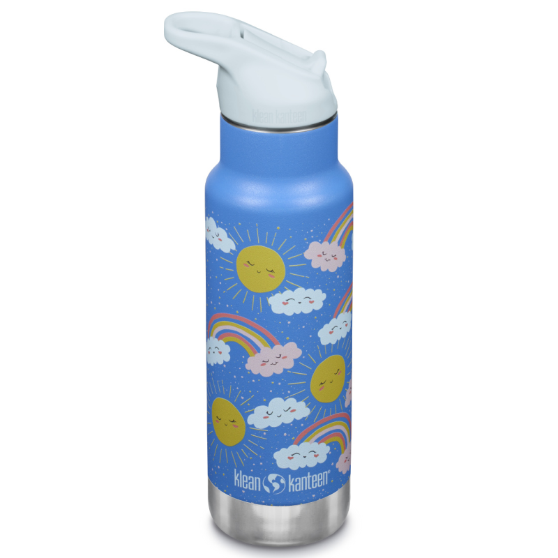 Kid Kanteen - Isolerad Vattenflaska Flip Seal Sport Cap, Rainbows Blue - 355 ml 1