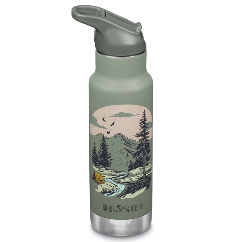 Kid Kanteen - Isolerad Vattenflaska Flip Seal Sport Cap, Mountain Scape - 355 ml 1